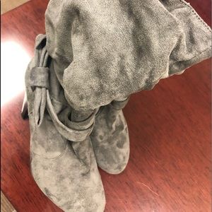 Grey Swede Boots by Hannah